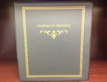 Standard "Corporate Records" 1"  Binder - Black