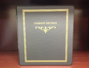 Standard "Company Records" (LLC) 1"  Binder - Black