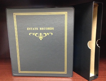 Standard "Estate Records" 1"  Binder - Black