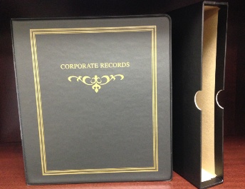 Standard "Corporate Records" 1"  Binder - Black